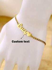 1 Piece Custom Name Bracelet Girl Custom Name Bracelet, Valentine's Day Gift, Ideal Gift For Him Anniversary, Birthday Gift (Customization In English Only), Very Suitable For Couples, Family, Birthdays, Anniversaries, Mother's Day And Other Special Occasions