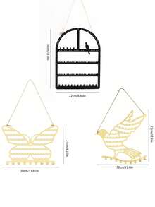 1pc Wall-Mounted Butterfly Shaped Jewelry Organizer, 7-Tier Metal Hollow Jewelry Box, Necklace & Earring Display Rack, Valentine's Day Gift - Multicolor - View 2