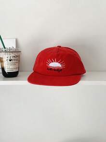 1pc Retro Letter Printed Baseball Cap For Women, Summer Student Versatile Breathable Wide Brim Mesh Cap, Patchwork Color Flat Brim Adjustable Snapback Hat With Embroidered Logo, Street Fashion - Flat Eaves - View 28