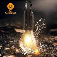 2PCS LED Filament Globe Bulb | Retro USB Rechargeable Camping Light | Tent Outdoor Emergency Atmosphere Lamp - Multicolor - View 8
