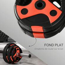 SPORTNOW Ensemble d'haltère 20 kg, kit barre de musculation pavec oignée antidérapante, exercices de fitness entraînement à la maison et gym, poids réglable, charge max. 50 kg, noir - Noir - Voir 7