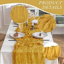 6 Pack Cheesecloth Table Runner, Runner Gauze Boho Wedding Decor Romantic Table Runner For Wedding Birthday Party(35" X 158") (Sage Green) - Multicolor - View 11