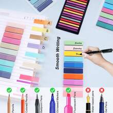 1400/1000/200 cái, Nhãn dính, Đánh dấu số trang, Giấy ghi chú dán, Đồ dùng học tập trở lại trường, Nhãn đánh dấu trang trong suốt nhiều màu sắc có thể ghi và tái sử dụng, Nhãn chỉ mục ruy băng đẹp, Giấy ghi chú dán trong suốt PET màu cổ điển Châu Âu và Mỹ - Nhiều màu - Xem 2