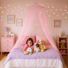 Baby Infant Toddler Bed Dome Cots Mosquito Netting Hanging Bed Net Mosquito Bar Frame Palace-Style Crib Bedding Set (Pink Mosquito Netting Only, Without Stand) - Mosquito - View 1