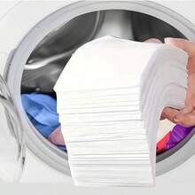 500/300/200/100/50/5pcs Color Absorbing Paper For Washing Machine - Laundry Essentials For Quick & Easy Wash, Decolorizing Cloths For Clothes, Durable & Efficient Cleaning Accessories - White - View 3
