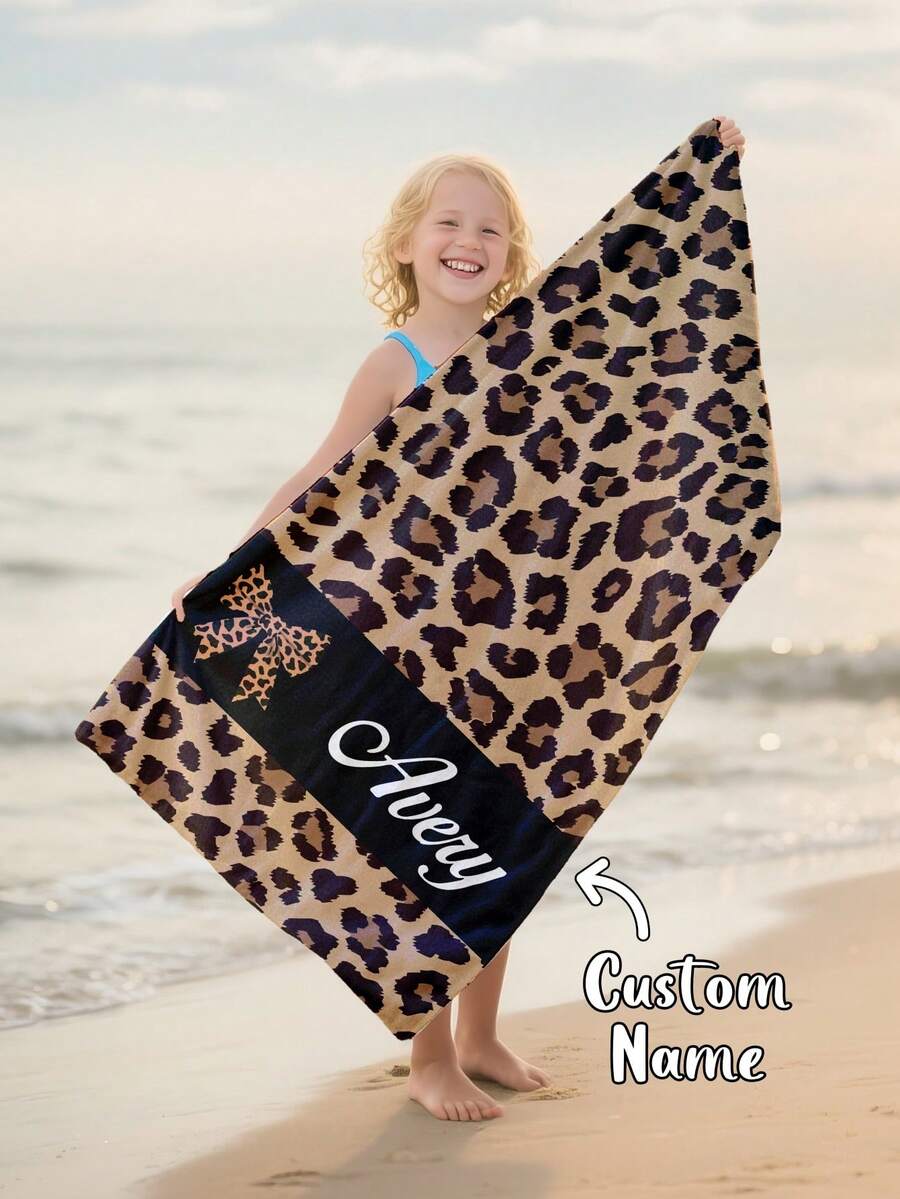 Personalized Kids Hooded Beach Towel For Swimming Pool And Beach - Multicolor - View 1