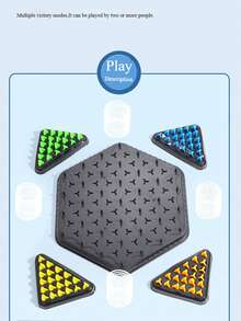 Triangular Chain Board Game Toy, Geometric Multi-Player Game, Rubber Band Triangle Chain Game, Multi-Person Leisure Game Toy - Black - View 8