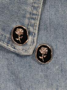 2 pièces Ensemble de broche ovale noire et rouge en résine ABS à la mode, mini épingle de revers antidérapante pour le port quotidien
