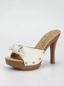 Women's Platform High Heel & Flat Sandals, Sexy Party Bow Rivet Embellished