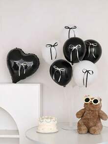 20个黑色丝带蝴蝶结蛋糕装饰，简约蝴蝶结装饰，家居装饰配件，适合家居装饰 - 黑色 - 查看 4