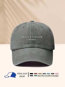 复古水洗“信仰战胜恐惧”可调节棒球帽 - 轻便涤纶材质，适合户外活动和馈赠，户外运动帽 | 复古风帽子 | 轻便头饰 - 水洗帽 - 查看 15