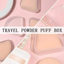 1set Petal Powder Puff Storage Box, Creative Powder Puff Storage Box