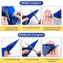 50 Disposable Piping Bags Per Pack, Extra-Large And Thickened 21-Inch Size, Suitable For Decorating Cookies, Cupcakes, And Dessert Cakes. A Must-Have For Back-To-School Season. - Blue - View 2