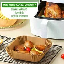 100er Pack Antihaftauskleidung für Heißluftfritteuse | quadratisch & rund 16cm (6,3") Backblech | mikrowellen- und ofenfest zum Grillen/Braten | mühelose Reinigung Küchentrick für Zuhause und kommerziellen Gebrauch Schulanfang