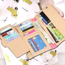 Women Ladies Long Leather Bifold Wallet Ultra Slim Thin Wallet Cute Bow Purse Clutch Multi Slots ID Credit Card Holder Wallet - màu đen - Xem 6
