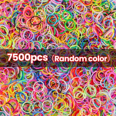 10/200/500/1000/1500/2400/7500pcs Colorful Elastic Hair Ties, DIY Bracelet Making Kit, Weaving Craft For Beginners, Suitable For Making Bracelets, Handicrafts, Decorations, Necklaces, Christmas, Birthday, Festival Gifts