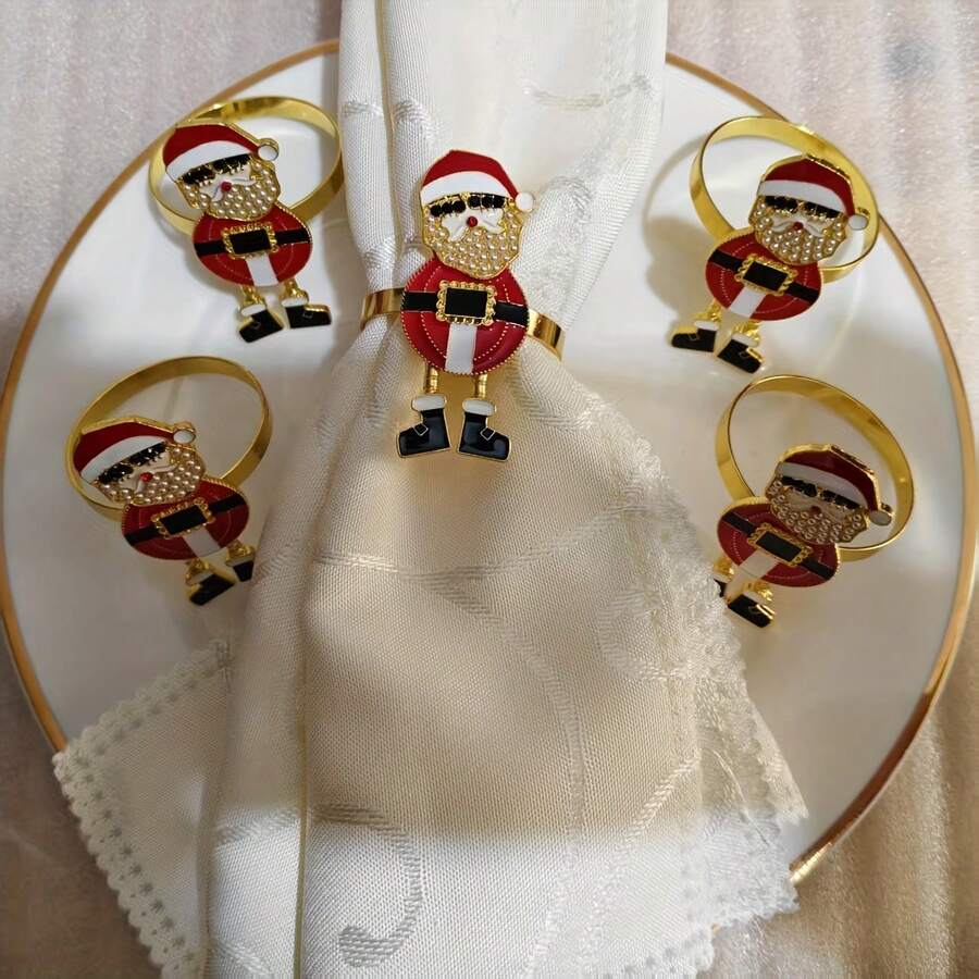 New European And American Creative Grandpa Design, Simple Alloy Napkin Rings, Hotel Tableware Decor Napkin Holder