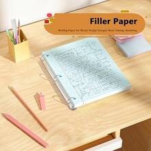 White Loose Leaf Paper 130 Sheets Filler Paper 8 * 10.5 College Ruled 3-Hole Punched 3-Ring Binders Notebook Lined 8 X 10.5 - 藍色 2 件裝 - 查看 3