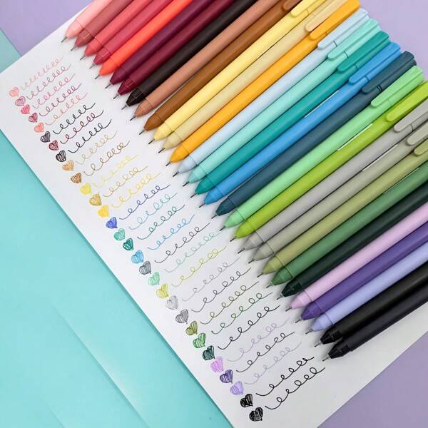 Set de 5 piezas/10 piezas de bolígrafos de colores neutros surtidos, bolígrafos de tinta multiusos minimalistas para estudiantes y oficina, con recambios de diferentes colores en cada caja