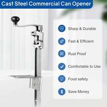 Commercial Can Opener Heavy Duty For 11100, Industrial Can Opener For 10 Cans, Manual Can Opener With Plated Steel Base Stainless Steel Blade For Cans Up To 11" Tall - Nhiều màu - Xem 9
