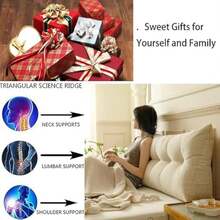 Large White Headboard Pillow Triangular Twin, Soft Wedge Pillow Headbo - 1 - View 6