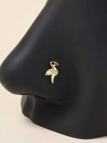 1 pièce Anneau de nez décoré de strass en acier inoxydable 316, accessoire minimaliste
