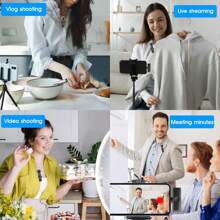 Wireless Lavalier Microphone For Phone IPad TypeC Lapel Mics Plug-Play 2.4G Ultra-Low Delay Built-In Noise Reduction Chip 8H Working Time For Video Recording Interview Podcast Vlog