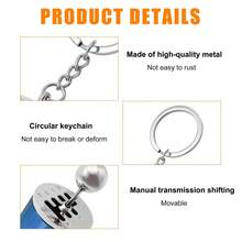 5 PCS Car Gearshift Key Chains, 6-Speed Manual Transmission Car Gearshift Key Chains, Creative Metal Gear Key Chains, Mini Gearshift Lever Key Rings, Gearshift Stress-Relieving Toys - Multicolor - View 5