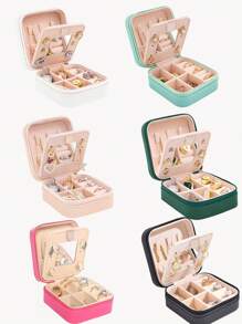 1 Stück Reiseschmuckbox mit Spiegel, multifunktionale Schmuckaufbewahrungsbox, tragbare Schmuckbox mit großer Kapazität für Ringe, Halsketten, Parfüm, Lippenstift Aufbewahrung und Organisation, perfektes Geschenk für Ehefrau, Freundin, Geliebte, Lehrerin, Abschluss, Weihnachten für Frauenaufbewahrung Organisator Reiseessentials Schulanfang Dormitory Aufbewahrung