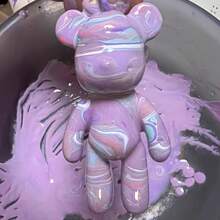 1/4pcs Creative DIY Keychain Pendant Kit With Liquid Paint, Teddy Keychain Set, Meaningful Gift For Friends, Keychain For Bags, Car Pendants, Birthday Gifts, Party Favors, Holiday Gifts, Wall Decor, Jewelry Accessories, Desktop Decor - Multicolor - View 2