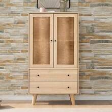 Sairedel Storage Cabinets - Oak + Particle Board - View 1