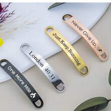 Custom Metal Running Shoe ID Tags - Personalized Engraved Shoe Lace Charms For Runners & Cyclists - Marathon Gift, Race Accessories, Anti-Lost Shoe Tags,Art Activities For Children,Chic Design ,Diy Kits - Multicolor - View 3