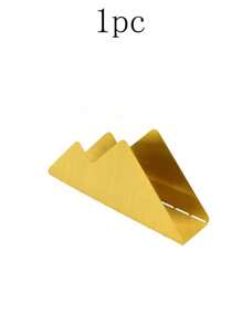 1pc Metal Napkin Holder,Silver Hollow Pattern,Stylish And Simple Gold Triangle Napkin Holder,Napkin Holders For Dining Table Restaurant Decoration, Modern Napkins Holder, Dining Table Napkin Holders For Kitchen (Gold,Silver,Black)
