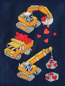 The Children's PLACE Baby And Toddler Boys Valentine's Day Construction Graphic Tee - THỦY TRIỀU - Xem 2