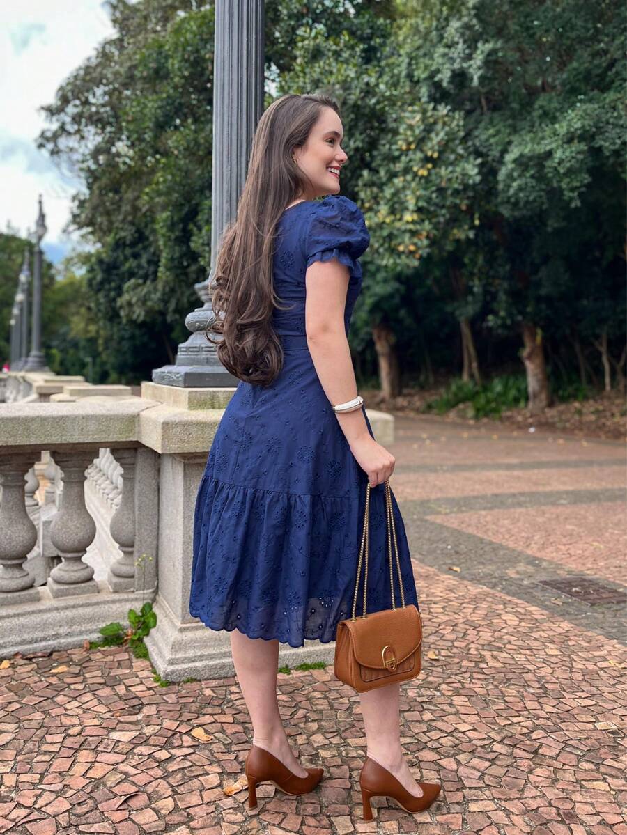 LESE MIDI DRESS WOMEN'S DRESS - Azul Marino - Ver 1