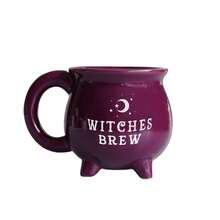 1pc Creative Ceramic Mug With Handle, 350ml Wide Mouth Black Witch Brewing Pattern Coffee Cup, Suitable For Holding Candy, Chocolate, Tea, Cereal, Decorative For Holiday Tabletop, Halloween Gift - Multicolor - View 4