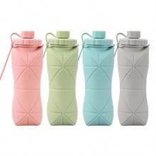 Collapsible Water Bottle Silicone Foldable Water Bottles,Silicone Foldable Water Bottles For Travel, Easy-To-Carry Design And Compact Size,Travel Outdoor Sports Workout Easy-To-Carry Design And Compact Size, 20 Oz