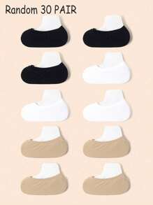 10 Pairs Of Children's Summer Thin Mesh Breathable Pure White Heel Anti Slip Low Vamp Invisible Boat Socks, Versatile For Daily Use