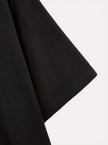 加大码个性化定制文字男士 T 恤，输入您的文字/祝福/有趣的引语/信息，节日礼物，情人节/生日/周年纪念定制文字，团队建设制服，音乐节，送给他的礼物，派对服装，春夏男士圆领短袖 T 恤，送给他的礼物，情人节礼物 - 黑色 - 查看 5