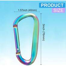 Cute Carabiner Clip, 3 Aluminum Alloy Caribeener D Ring, Spring Snap Hook Keychain Clip - 2pack Rose Gold - View 10