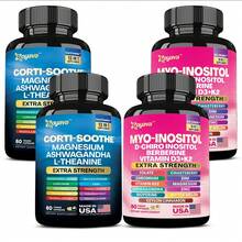 Zoyava Soothe & Smooth Bundle – Cortisol Balance & Myo-Inositol Supplement | Extra Strength Multivitamin Support For Mood, Hormones & Metabolism | Made In USA | 2-In-1 Wellness Combo (Pack Of 4) - 4瓶 - 查看 1