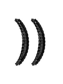 2 件复古简约编织香蕉发夹，百搭优雅发饰，适合浓密头发，可用于盘发、马尾辫、发髻、波浪 - 春夏新品，送给朋友的礼物，扁平爪夹、发夹、发夹 - 彩色 - 查看 4