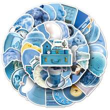 50张蓝色简约清新韩式DIY便签贴纸墙面玻璃文具装饰学校用品返校 - 彩色 - 查看 6