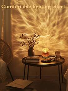1 confezione Lampada da tavolo con luce notturna a tipo C rotonda, lampada creativa da comodino con effetto di onde rotanti, lampada atmosferica a fiamma con 16 colori e effetto diamante, con telecomando, luce notturna RGB per camera da letto con design a onde rotanti, adatta per camere dei bambini, camere da letto, corridoi