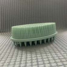 1pc Silicone Cleaning Brush, Suitable For Shower, Shampoo, Bath, Double-Sided Scrubbing Brush, Massage Bath Brush, Bathroom Cleaning Tool - Pointed Grass Green - View 6