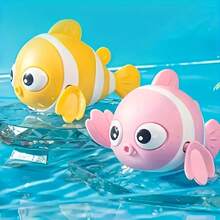 3pcsColorful Wind-Up Clownfish , Perfect For Bath Time & Outdoor Play, Available In Pink, Blue, Yellow - Ideal Halloween & Christmas Gift - Multicolor - View 7
