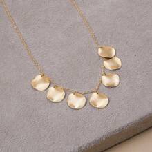 Scratched Medal Necklace With 18k Gold Plating - 金黃色 - 查看 2