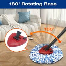 Home Times Spin Mop Head And New Style Brush Replacement Compatible With O-Ceda RinseClean 2-Tank System,4 Mop Replace Heads,1 Spin Mop Handle,1 Upgraded Spin Mop Base Easily Removable And 1 Mop Base Scrub Brush Combo Set(Bucket Not Included) - Multicolor - View 4
