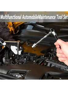 12pcs/46pcs Professional Automotive Master Tool Kit - High-Quality Tools Set For Car, Bicycle And Motorcycle Repair - Compact, Portable, All-In-One Solution With Ratchet Wrench, Various Screwdriver Sets, Battery Not Included - One Of The Essential Travel Tool Kits