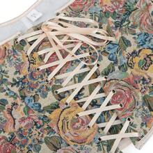 Womens Vintage 1920s Renaissance Lace Trim Corset Bustier, Retro Fashion - 奶油色蝴蝶結 - 查看 4